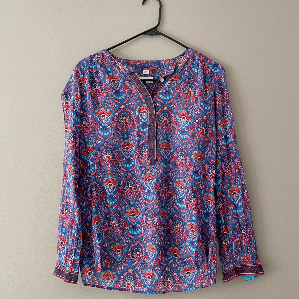 LOFT Floral‎ Paisley V-Neck Top – Women’s XS